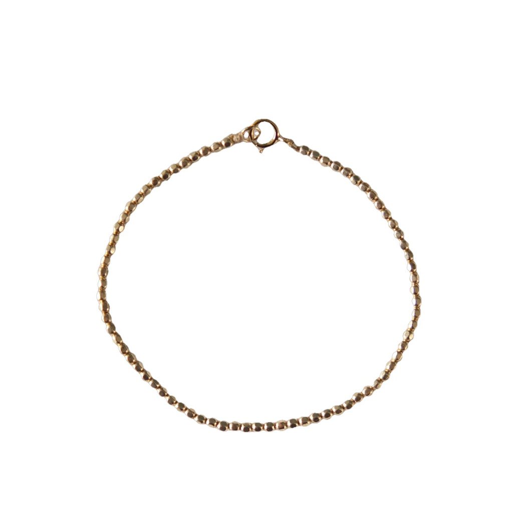 Bracelet simple perle facette, gold-filled