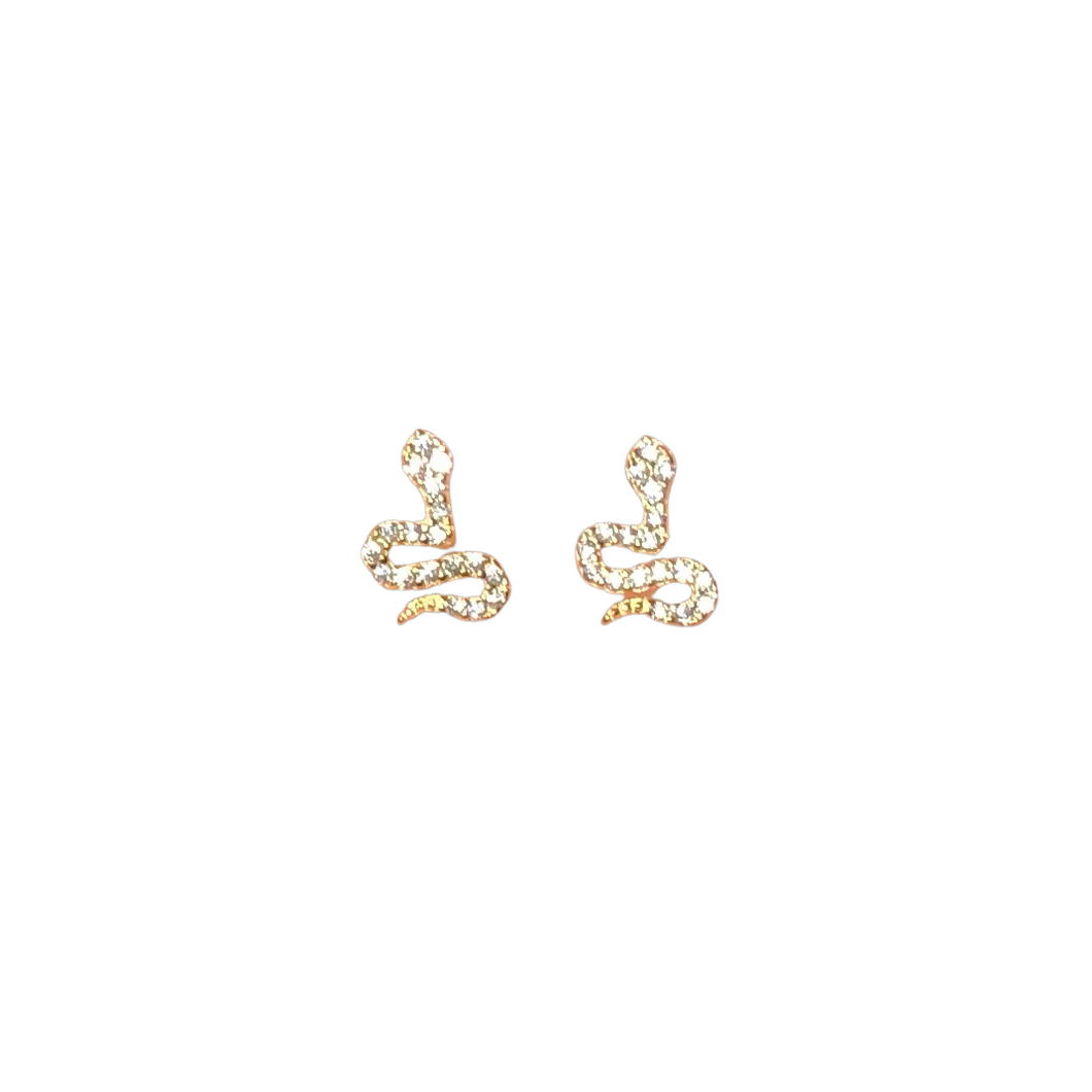 Boucle d'oreilles, oreilles percées, serpent, argent 925